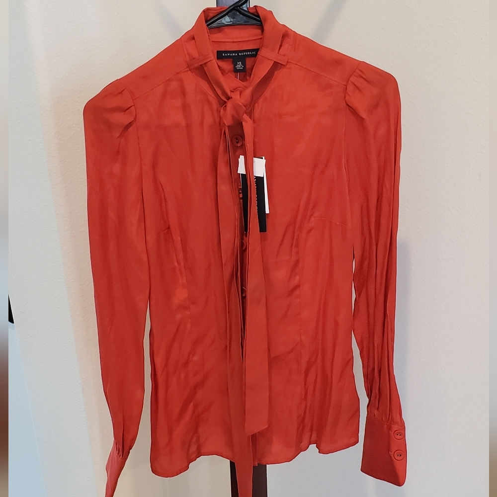 Banana Republic Red Button Down Shirt